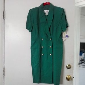 Green Double Button Dress